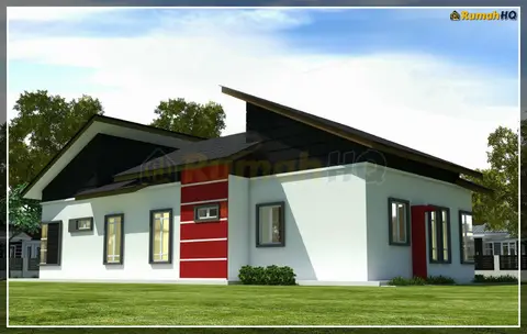 3D view 5 of 5, house RHQ-A5-07 — Bungalow · 1 storey · 4 bed · 3 bath