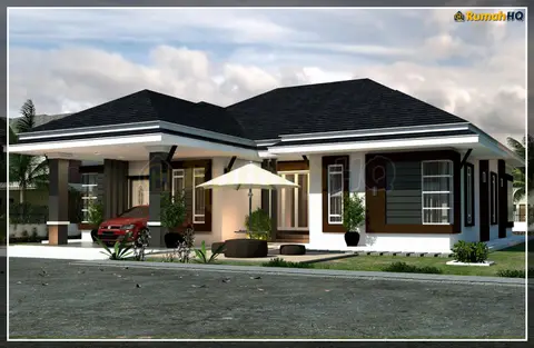 3D view 1 of 5, house RHQ-A5-08 — Bungalow · 1 storey · 4 bed · 4 bath