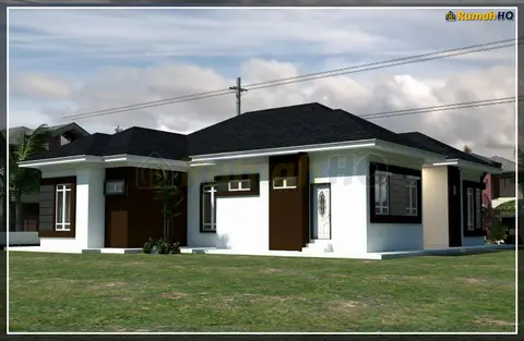 3D view 2 of 5, house RHQ-A5-08 — Bungalow · 1 storey · 4 bed · 4 bath