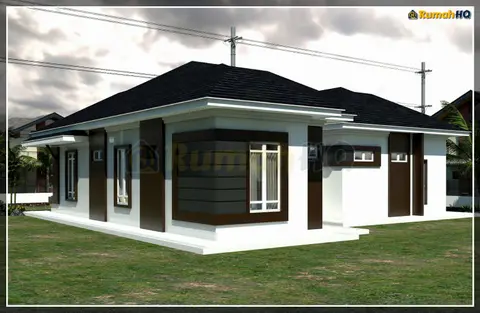 3D view 3 of 5, house RHQ-A5-08 — Bungalow · 1 storey · 4 bed · 4 bath