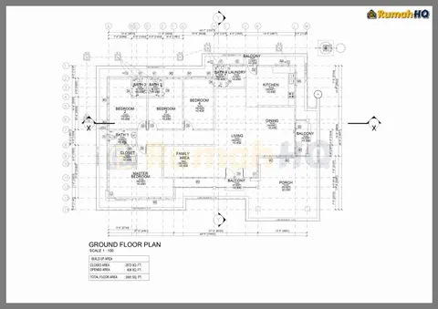 Technical drawing for house RHQ-A5-09, sheet 1 of 7
