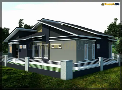 3D view 4 of 5, house RHQ-A5-09 — Bungalow · 1 storey · 4 bed · 4 bath