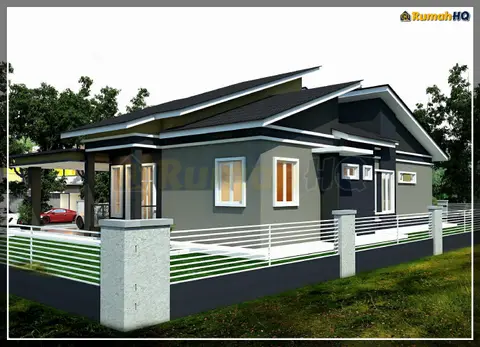 3D view 5 of 5, house RHQ-A5-09 — Bungalow · 1 storey · 4 bed · 4 bath