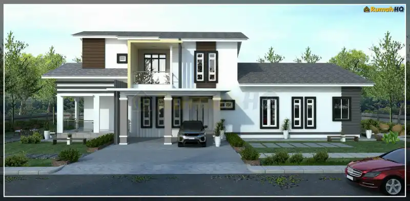 3D view of house RHQ-D1-01 — 2 storey, 2,454 sq ft, 4 bedrooms, 3 bathrooms