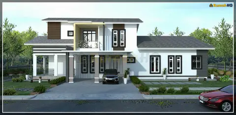 3D view 1 of 4, house RHQ-D1-01 — Bungalow · 2 storey · 4 bed · 3 bath