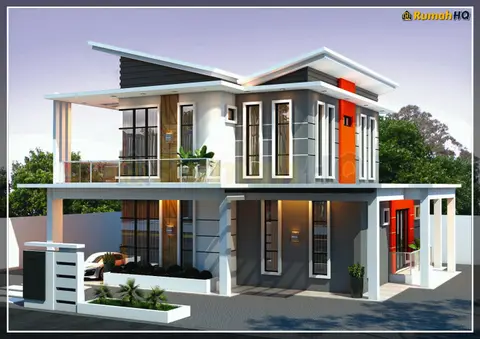 3D view 5 of 5, house RHQ-D1-02 — Bungalow · 2 storey · 4 bed · 4 bath