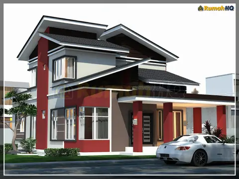 3D view 3 of 5, house RHQ-D1-03 — Bungalow · 2 storey · 5 bed · 4 bath