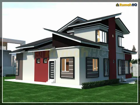 3D view 4 of 5, house RHQ-D1-03 — Bungalow · 2 storey · 5 bed · 4 bath