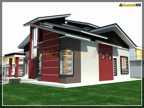 3D view 5 of 5, house RHQ-D1-03 — Bungalow · 2 storey · 5 bed · 4 bath