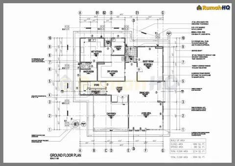 Technical drawing for house RHQ-D1-04, sheet 1 of 9