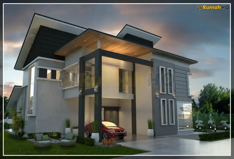 3D view of house RHQ-D1-04 — 2 storey, 3,694 sq ft, 4 bedrooms, 4 bathrooms