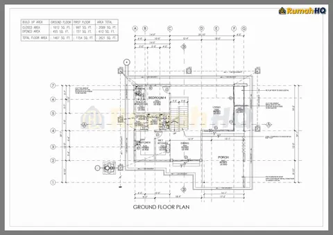 Technical drawing for house RHQ-D1-05, sheet 1 of 15
