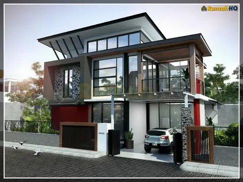 3D view 2 of 5, house RHQ-D1-05 — Bungalow · 2 storey · 4 bed · 5 bath