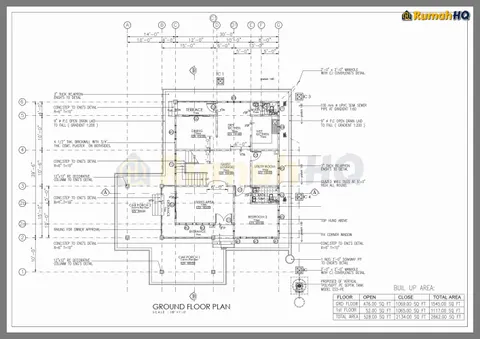 Technical drawing for house RHQ-D1-06, sheet 1 of 14