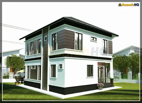 3D view 4 of 5, house RHQ-D1-06 — Bungalow · 2 storey · 5 bed · 5 bath