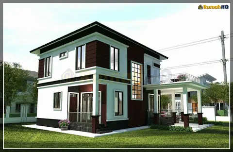 3D view 5 of 5, house RHQ-D1-06 — Bungalow · 2 storey · 5 bed · 5 bath