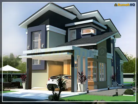 3D view 2 of 5, house RHQ-D1-07 — Bungalow · 2 storey · 5 bed · 5 bath