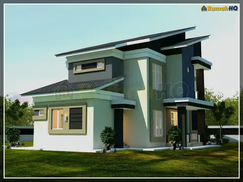 3D view 5 of 5, house RHQ-D1-07 — Bungalow · 2 storey · 5 bed · 5 bath