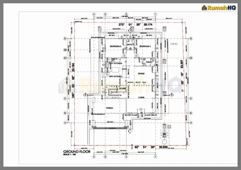Technical drawing for house RHQ-D1-08, sheet 2 of 12