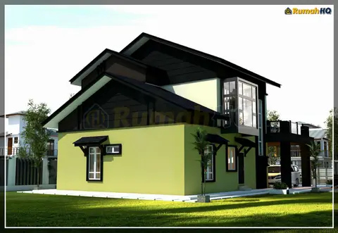 3D view 4 of 5, house RHQ-D1-08 — Bungalow · 2 storey · 5 bed · 4 bath