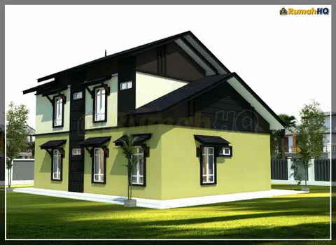 3D view 5 of 5, house RHQ-D1-08 — Bungalow · 2 storey · 5 bed · 4 bath