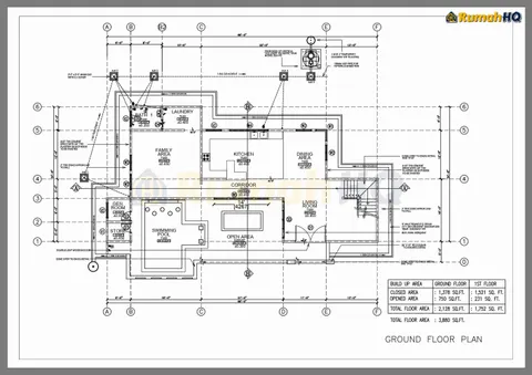 Technical drawing for house RHQ-D1-09, sheet 1 of 15