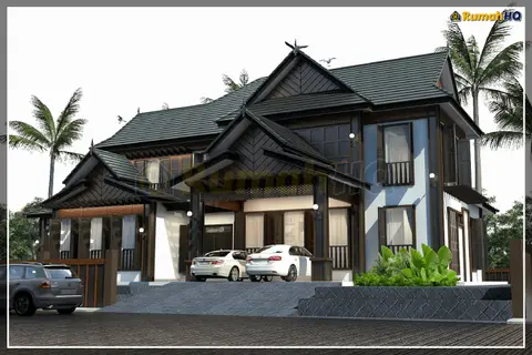 3D view 2 of 5, house RHQ-D1-10 — Bungalow · 2 storey · 7 bed · 8 bath