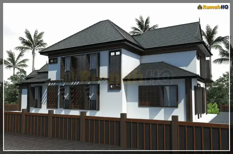 3D view 4 of 5, house RHQ-D1-10 — Bungalow · 2 storey · 7 bed · 8 bath