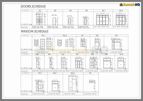 Technical drawing for house RHQ-D1-11, sheet 1 of 13