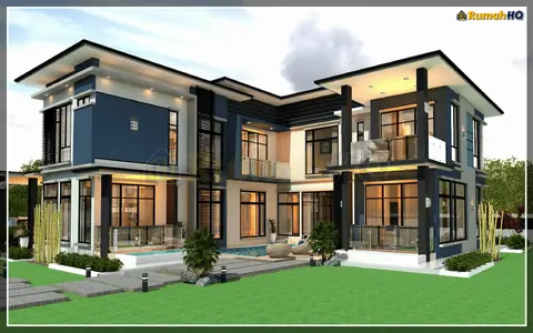 3D view 4 of 5, house RHQ-D1-11 — Bungalow · 2 storey · 6 bed · 5 bath