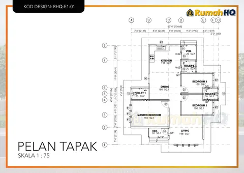 Technical drawing for house RHQ-E1-01, sheet 1 of 11