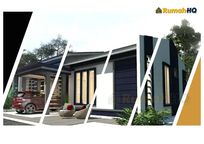 3D view of house RHQ-E1-02 — 1 storey, 1,070 sq ft, 3 bedrooms, 2 bathrooms