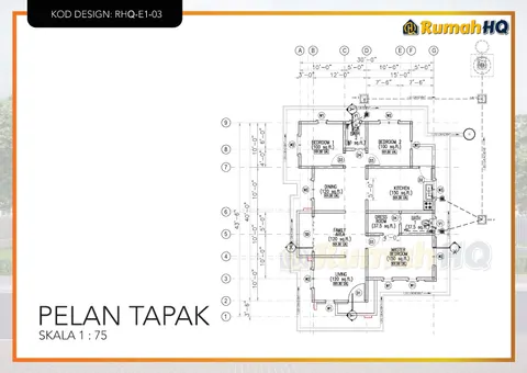 Technical drawing for house RHQ-E1-03, sheet 1 of 12