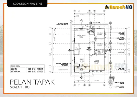 Technical drawing for house RHQ-E1-06, sheet 1 of 13