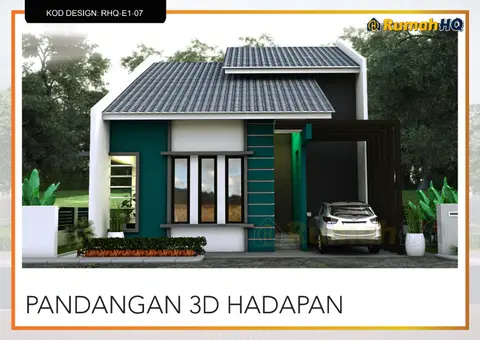 3D view 2 of 5, house RHQ-E1-07 — Bungalow · 1 storey · 3 bed · 2 bath
