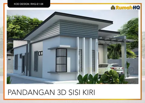 3D view 3 of 5, house RHQ-E1-08 — Bungalow · 1 storey · 4 bed · 2 bath