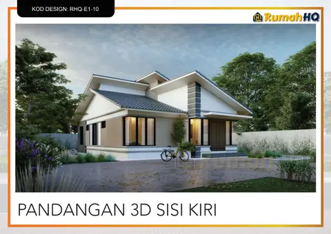 3D view 3 of 5, house RHQ-E1-10 — Bungalow · 1 storey · 3 bed · 3 bath
