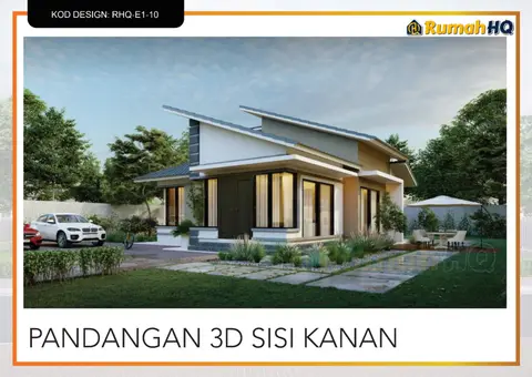 3D view 4 of 5, house RHQ-E1-10 — Bungalow · 1 storey · 3 bed · 3 bath