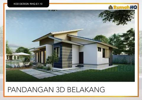 3D view 5 of 5, house RHQ-E1-10 — Bungalow · 1 storey · 3 bed · 3 bath