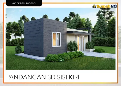 3D view 3 of 5, house RHQ-E2-01 — Mini bungalow · 1 storey · 1 bed · 1 bath