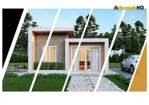 3D view 1 of 5, house RHQ-E2-02 — Mini bungalow · 1 storey · 1 bed · 1 bath