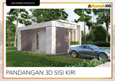 3D view 3 of 5, house RHQ-E2-03 — Mini bungalow · 1 storey · 2 bed · 1 bath