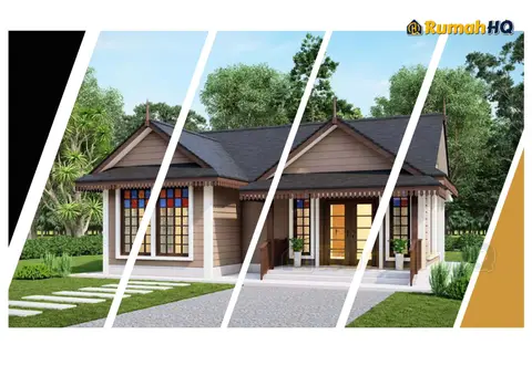 3D view 1 of 5, house RHQ-E2-06 — Mini bungalow · 1 storey · 2 bed · 2 bath
