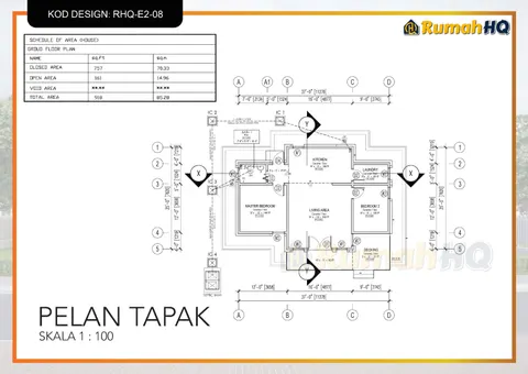 Technical drawing for house RHQ-E2-08, sheet 1 of 13