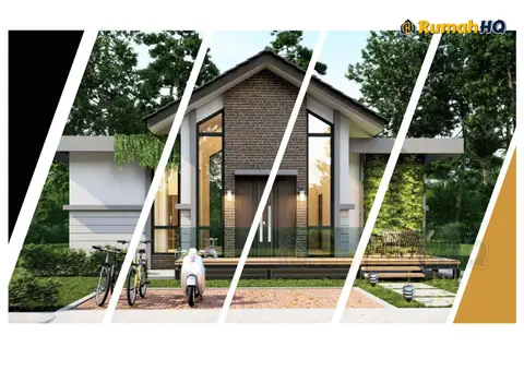 3D view 1 of 5, house RHQ-E2-08 — Mini bungalow · 1 storey · 2 bed · 1 bath