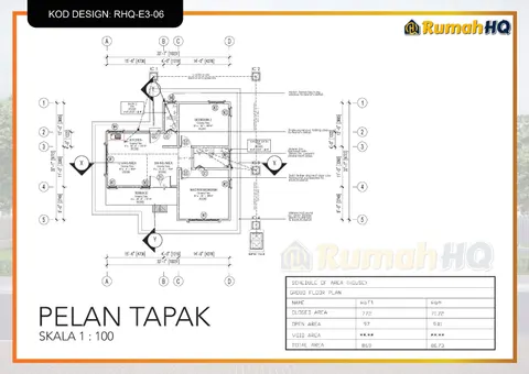 Technical drawing for house RHQ-E3-06, sheet 1 of 13