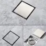 Floor trap: Stainless steel BO-010, 130 × 130mm, for tile insert