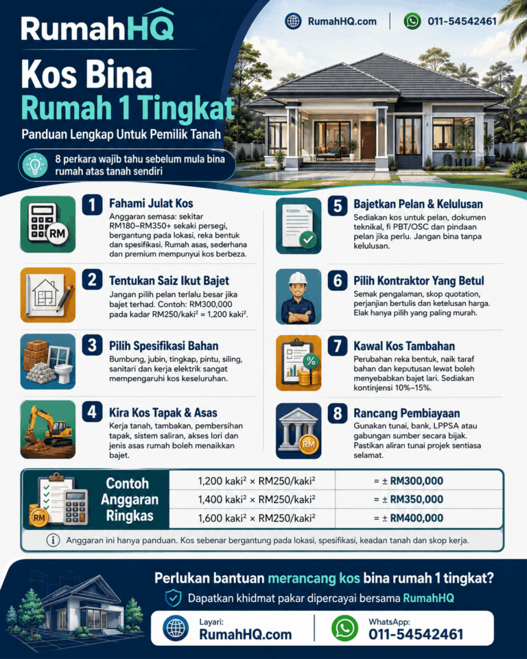 Kos Bina Rumah 1 Tingkat 2026: Jangan Mula Bina Rumah Atas Tanah Sendiri Sebelum Tahu 8 Perkara Ini! 1 ChatGPT Image Jul 4 2026 04 54 06 PM 1