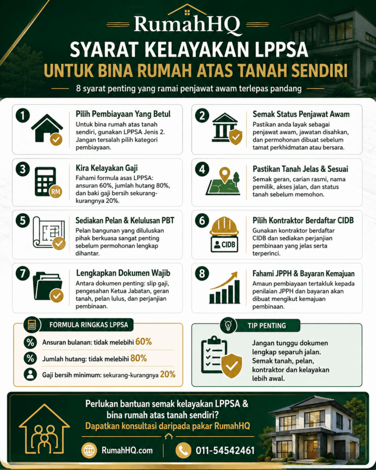 Syarat Kelayakan LPPSA Untuk Bina Rumah Atas Tanah Sendiri: 8 Syarat Penting Yang Ramai Penjawat Awam Terlepas Pandang! 37 Syarat Kelayakan LPPSA Untuk Bina Rumah Atas Tanah Sendiri 8 Syarat Penting Yang Ramai Penjawat Awam Terlepas Pandang