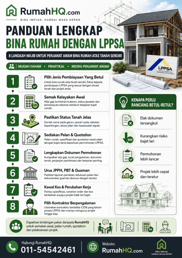 Panduan Lengkap Bina Rumah Dengan LPPSA: 8 Langkah Wajib Supaya Permohonan Mudah Lulus, Bajet Terkawal & Rumah Siap Tanpa Banyak Drama 38 panduan lgkap 1
